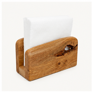 Premium Handcrafted Solid Wooden Napkin Holder Stand For <b>Dining</b> <b>Table</b> Eco-Friendly Rustic Tissue Dispenser For Home & Restaurant - Product Image 1