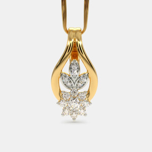 Collar con Colgante de Diamante Cultivado en Laboratorio en Forma de Lágrima Floral en Oro Amarillo - Product Image 1