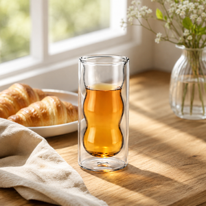 Tasse en verre borosilicate double paroi 320 ml faite à la main, sans plomb, isolée, pour café, thé, latte, expresso, réutilisable, en gros - Product Image 5