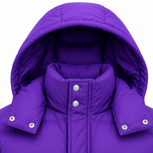 Men's Hooded Puffer <b>Jacket</b> Plain Dyed Custom Design <b>Winter</b> Quilted Padded Breathable <b>Waterproof</b> Outerwear - Product Image 4