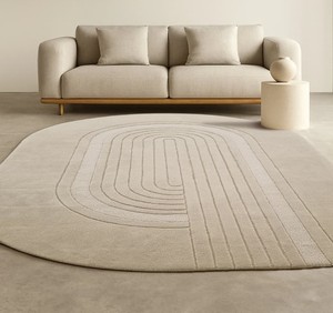 พรมขนสัตว์หรูหรา 90% วูล + 10% คอตตอน ทอมือ งานดีไซน์สไตล์สแกนดิเนเวียน ทันสมัย ผลิตตามสั่ง ป้องกันสัตว์เลี้ยง ไม่ลื่น ขนหนานุ่ม - Product Image 2