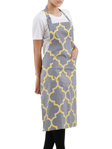 Tablier en coton tissé léger et durable avec 2 poches, résistant à l'eau, lavable en machine, style simple, pour usage quotidien, tablier de cuisine - Product Image 5