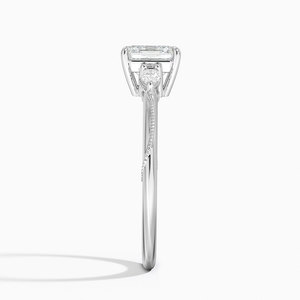BOJ <b>Ring</b> 032 Asscher Cut 925 <b>Silver</b> Camellia Three Stone Diamond <b>Ring</b> 2ct D Color VVS1 Moissanite GRA Certified Low Price <b>Ring</b> - Product Image 3