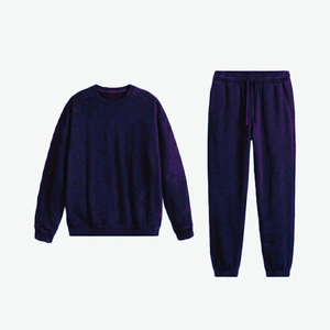 Conjunto Deportivo Unisex 2026, Sudadera de Cuello Redondo y Pantalones Largos de Algodón Azul, Color Sólido, Estilo Casual para Otoño, Corte Regular - Product Image 5