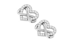 14k 18k Natural Round Diamond Heart <b>Stud</b> <b>Earrings</b> Fine Jewelry Luxury Solid <b>Gold</b> Heart <b>Studs</b> For Women Gift Wholesale Supplier - Product Image 4
