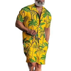 Top Tendance Meilleure Qualité Impression Numérique Sports de Plein Air Bord de Mer Vacances Street Ventilation Hommes Shorts et Chemise Ensemble - Product Image 2