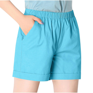 Pantalones cortos de moda para mujer, con cordón ajustable en la cintura, de algodón y forro polar, de color sólido, con bolsillos, pantalones cortos casuales para mujer - Product Image 6