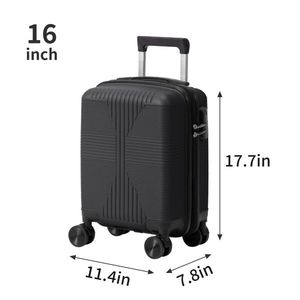 Set di Valigie 4 in 1 alla Moda in PP Leggero, 16/20/24/28 Pollici, Nero, Senza Serratura TSA, Bagaglio a Mano - Product Image 6