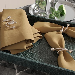 Anneau de serviette moderne en fil d'argent torsadé avec extrémités sphériques polies, décoration de table minimaliste, porte-serviettes en fil d'argent style industriel - Product Image 2