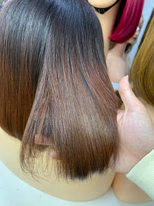 Vente en gros de qualité supérieure brut vierge donneur de lys bouclés vietnamien cheveux bruts perruque frontale en dentelle noir brun couleur - Product Image 4