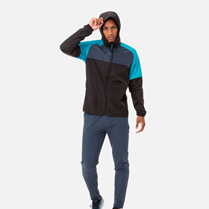 Chaqueta con Capucha y Cremallera para Hombre, con Bloques de Color y Bolsillos Laterales, Conjunto Deportivo Impermeable, Ropa de Otoño, Manga Larga, Corte Regular - Product Image 3