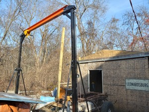 เครนแบบโครงเหล็ก, รับน้ำหนักได้ 1 ตัน, รอกยกของในโรงงาน รับน้ำหนักได้ 2,000 ปอนด์, ดีไซน์แบบพกพาพร้อมล้อล็อคได้, ปรับความสูงได้สูงสุด 12 ฟุต - Product Image 4