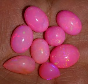 Natural Pink Ethiopian Opal Cabochon 6-8mm Welo <b>Fire</b> Opal Loose Gemstone Jewelry Making Wholesale Bulk - Product Image 6