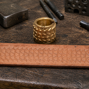 Leather Embossing <b>Roller</b> for Belts Wallets & Straps | Solid Brass Scale Pattern Embossing Wheel | Professional Leathercraft Tool - Product Image 3