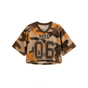 Maillot de football américain entièrement personnalisé en maille sublimée camouflage, col en V respirant, coupe courte, fabricant OEM - Product Image 3