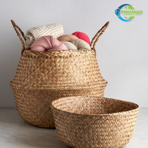 Cestas Decorativas Hechas a Mano de Hierba Marina para Cubrir Macetas, Cesta de Hierba Marina para el Mercado y la Cocina, Artesanía de Vietnam - Product Image 3