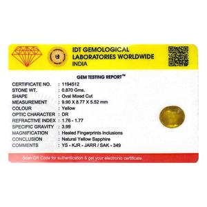 Loose 4.35 Carat Oval Cut Yellow Sapphire Gemstone for Fine Jewelry - Product Image 4