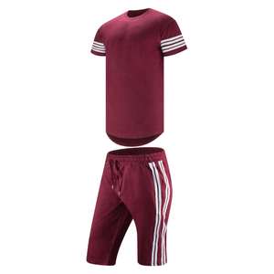 Ensemble de survêtement unisexe pour hommes, t-shirt uni de haute qualité, shorts décontractés, ensembles courts à séchage rapide, été, thermique, 100% coton - Product Image 3