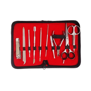 13 Piece Professional Luxurious Manicure Pedicure Kit Stainless Steel 5-in-1 Nail Clipper Trimming Scissors Cuticle <b>File</b> Durable - Product Image 2
