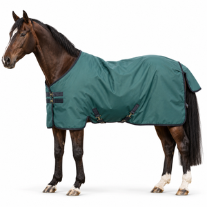 Manta para Caballo de Exterior Color Verde Azulado con Aislamiento de 50G |   Manta Impermeable y Transpirable de Ripstop 900D con Solapa Estándar para Cuello y Cola - Product Image 1