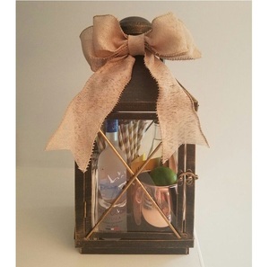 Juego de 2 Faroles de Metal de Cobre con Paneles de Vidrio, Diseño Moderno, Decorativos para el Hogar y Bodas - Product Image 6