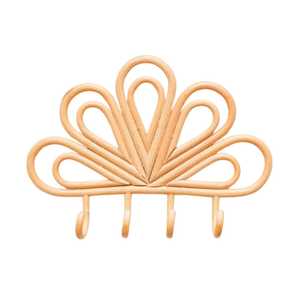 Modern Peacock Rattan Wall <b>Hook</b> Children's Room Kids Furniture Kids Room Wicker Peacock Tail Garment Row Hanger <b>Tool</b> Wholesale - Product Image 1
