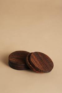 Acacia Wood <b>Coasters</b> Premium Quality Eco-Friendly Durable Stylish Protects Furniture Set of 6 Perfect for Drinks - Product Image 5