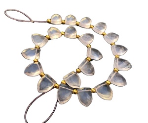 ลูกปัดบริโอเลตต์พลอยควอตซ์ธรรมชาติทรงครึ่งมาร์คีส์ลูกปัดแบบถักทอคุณภาพสูงสำหรับการทำเครื่องประดับ DIY - Product Image 1