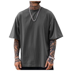 T-shirt graphique en coton surdimensionné personnalisé avec logo pour homme, respirant, col rond, qualité supérieure, OEM, streetwear, tenue décontractée - Product Image 3