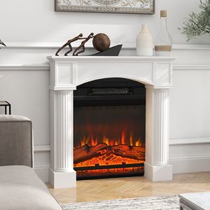 Caminetto Elettrico Autoportante Bianco con Cornice 43.3" L x 42.8" A - Product Image 2