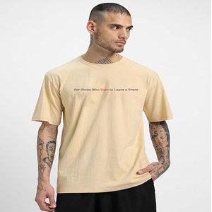 T-shirt pour homme en coton pur de haute qualité, version rétro ample avec manches tombantes et col rond, manches courtes - Product Image 3
