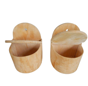 Caja de Madera para Frutos Secos, 4 Compartimentos, Elegante y Moderna, Hecha a Mano, Color Azul, con Tapa de Vidrio, para Organizar la Cocina - Product Image 3