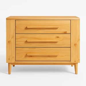 Antique Finish <b>3</b>-<b>Drawer</b> Wooden <b>Chest</b> for Kids Bedroom, Vintage Style Storage Dresser, KD Flat Pack OEM ODM Vietnam Factory - Product Image 3
