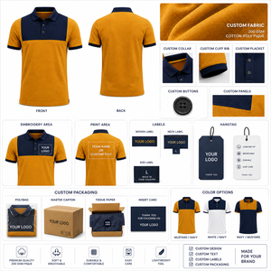 Polo classique personnalisé avec logo brodé, col contrastant, tissu jersey tricoté, pour uniforme, vente en gros sous marque privée - Product Image 3