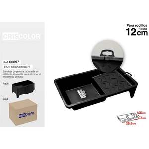 Boîte à peinture en plastique noir de 12 cm, Palette de peintre - Product Image 1