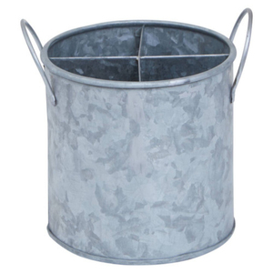 Porte-couverts galvanisé de qualité supérieure avec poignées latérales, organiseur de couverts en métal à 4 compartiments - Product Image 1