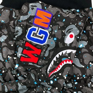 Sudadera con capucha unisex con cremallera, estampado de camuflaje de tiburón, estilo urbano, corte holgado, tejido polar, diseño de apliques bordados, 180g - Product Image 6