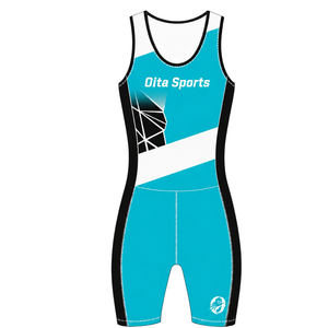 Maillot de compétition de course à rames turquoise et blanc pour homme, sans manches, uniforme de performance, singlet de course, personnalisable, vente en gros, sport d'équipe - Product Image 1