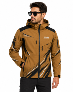 Custom Men Waterproof Zipper Hooded Soft Shell Outdoor Tactical Windbreaker Hiking <b>Workwear</b> Breathable Eco-Friendly Multi-Pocket - Product Image 4