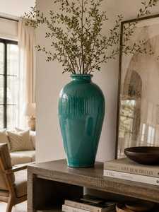 Ceramic Modern Wedding Floor Vase Glazed Eco-Friendly Scratch Resistant Handmade 24 Inches High Temperature Fired Holds Water - Product Image 2