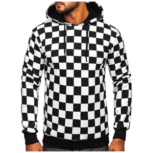 Sweat à capuche à carreaux coloré de haute qualité pour homme, 100 % coton, imprimé intégral, streetwear personnalisé, vente en gros d'usine à faible MOQ - Product Image 4