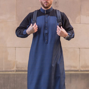 <b>Men</b> Juba Traditional Muslim Robe Comfortable Long Sleeve Islamic Clothing Loose Fit Modest Design - Product Image 6