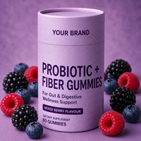 Gomitas Probióticas con Fibra Vegetariana, Sin Gluten, Sin Gelatina, Sin OMG, Marca Privada OEM, para el Apoyo al Bienestar Digestivo Intestinal