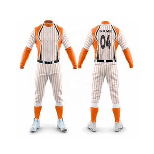 Ensemble d'uniformes de baseball personnalisés Maillots d'équipe en tissu polyester respirant Vêtements de sport pour hommes et jeunes Confort de couleur bicolore - Product Image 1