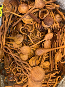 Cuchara de Té Ecológica con Mango de Madera en Forma de Bollo y Espejo Chapado en Oro, Diseño Creativo Vintage, Utensilio de Cocina de Mango Largo para Fiestas, Regalos - Product Image 6