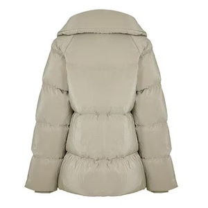 Women's Padded Crop Bomber Puffer Jacket Breathable <b>Winter</b> Quilted Regular <b>Coat</b> - Product Image 2