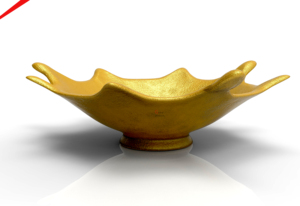 Frutero de Metal Moderno y Elegante con Acabado Dorado Pulido, Ecológico, para Servir Frutas, Chocolates y Aperitivos - Product Image 1