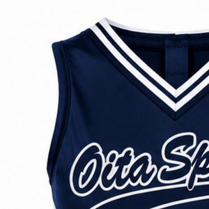 Navy Blue Cheer Shirt Sleeveless Sports Team Uniform Top Performance Training Cheerleading Athletic Wear Competition Clothing - Product Image 3