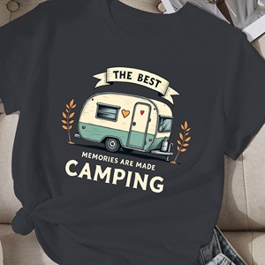 Camiseta cómoda para mujer Camping Vintage camper con tema natural - Product Image 2