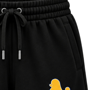 Pantalones Cortos Deportivos Negros para Mujer con Gráfico de Letras Griegas Bordadas, Cordón Ajustable, Ropa Deportiva Informal y de Moda - Product Image 2